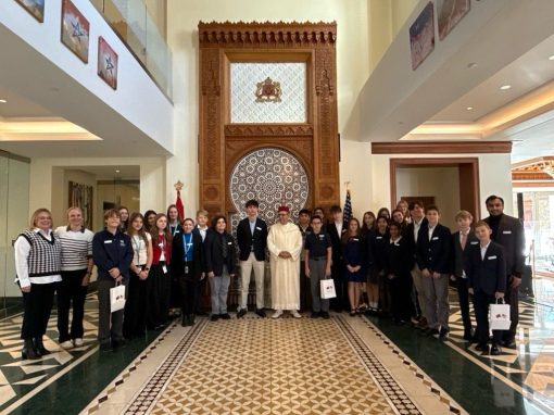 واشنطن، الاحتفال بذكرى المسيرة الخضراء في سفارة المغرب بمشاركة تلاميذ المدرسة البريطانية الدولية